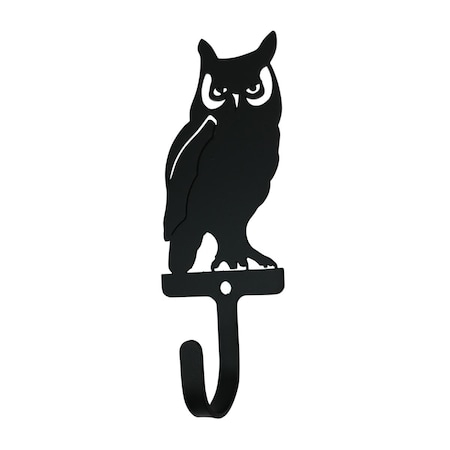 Village Wrought Iron Owl Wall Hook Small WH-224-S